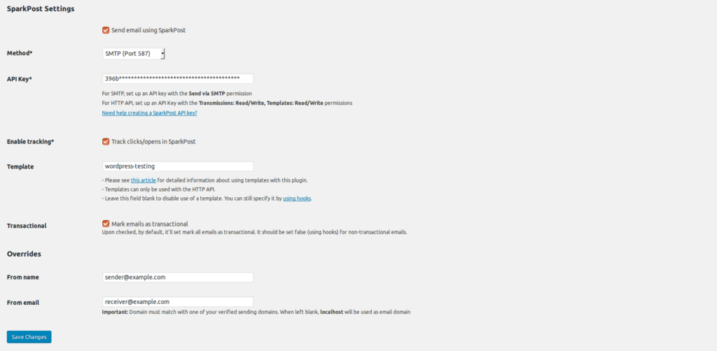 Free SMTP server- Sparkpost