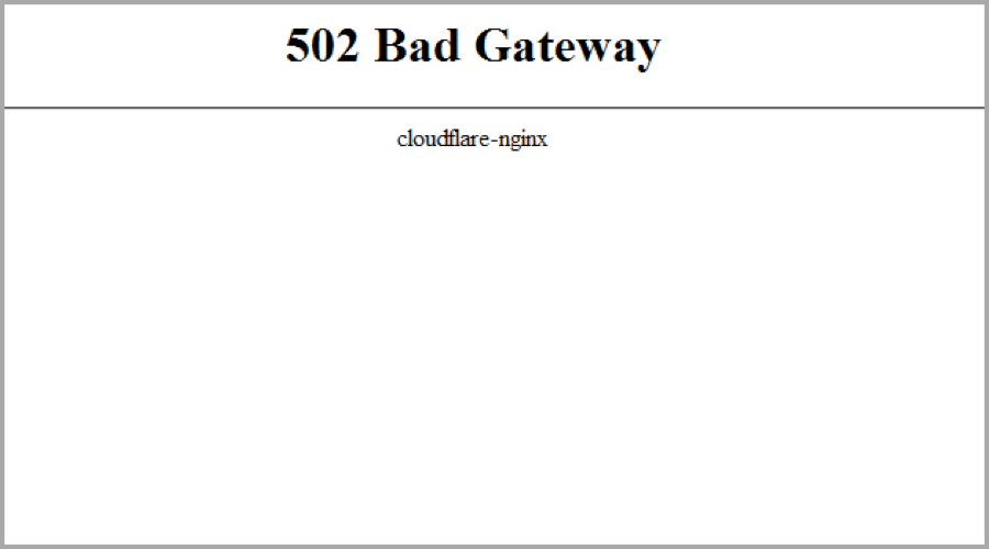 502 bad gateway