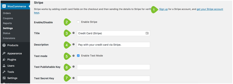 WooCommerce Stripe Payment gateway configuration