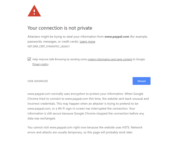 Your Connection is Not Private