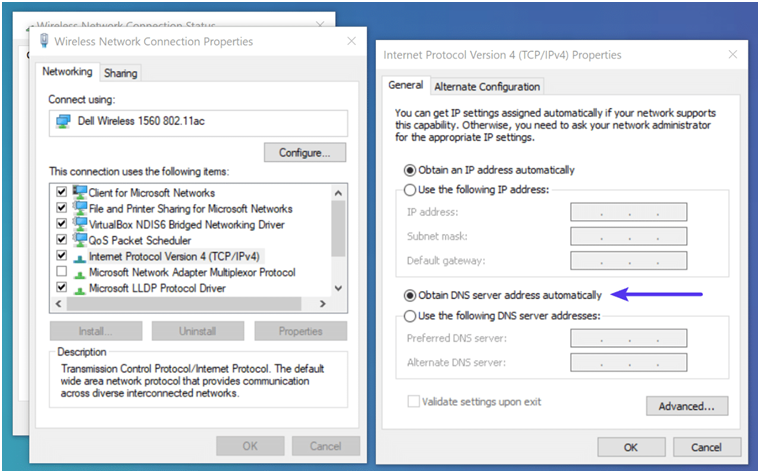 Change DNS addresses from providers to public