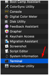 Terminal App in MAC OS