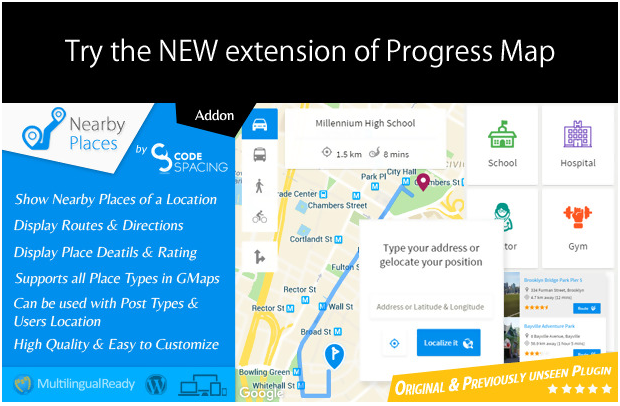 WordPress Map plugins Progress Map