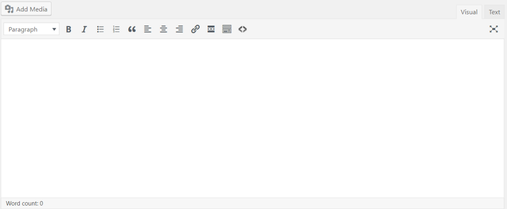 Classic editor dashboard for anchor links