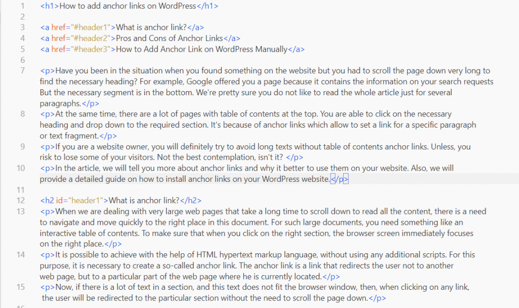 adding anchor links in wordpress adding anchor links in wordpress