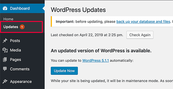 WordPress security updates