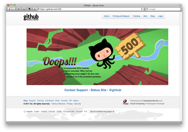 Github http 500 internal server error 