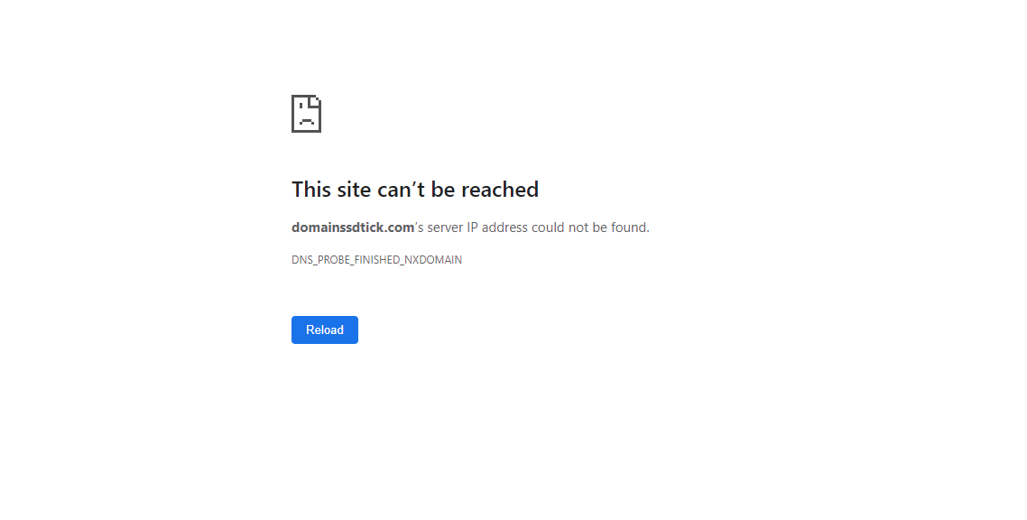 DNS_PROBE_FINISHED_NXDOMAIN