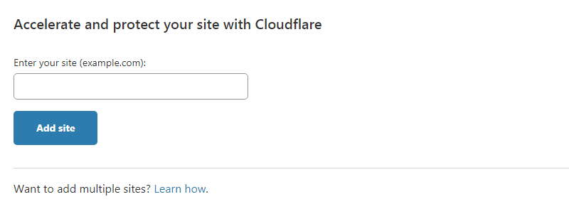 Cloudflare Add Site