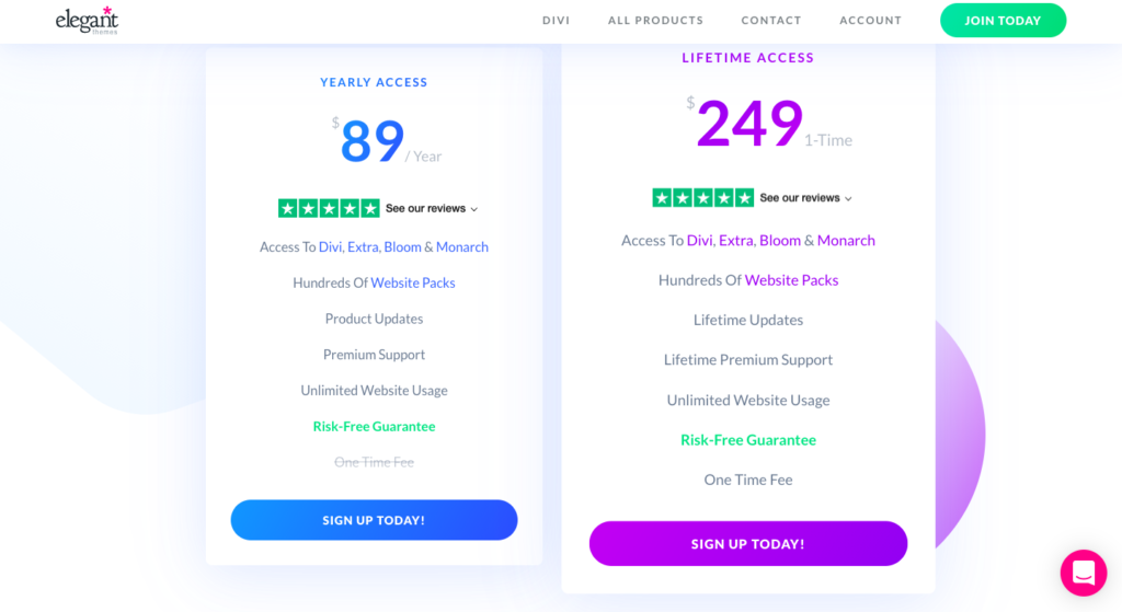 pricing divi