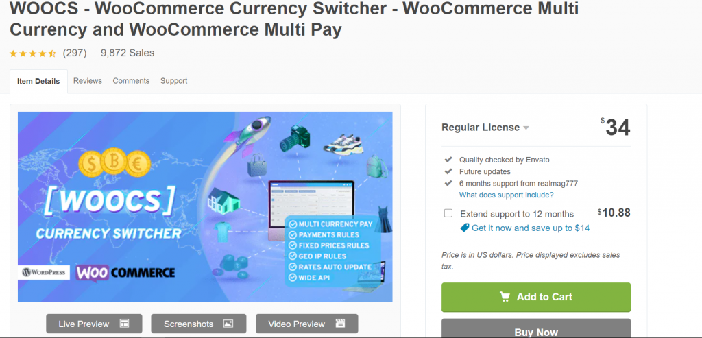 Woocommerce Currency Switcher pricing