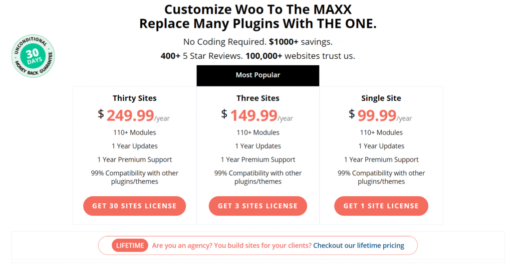 Booster for Woocommerce pricing