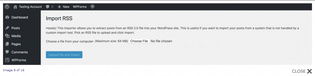 Wix to WordPress using RSS Feed