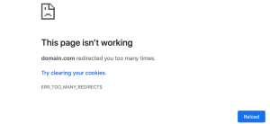 err too many redirects error chrome