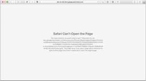 Err too many redirects error on Safari