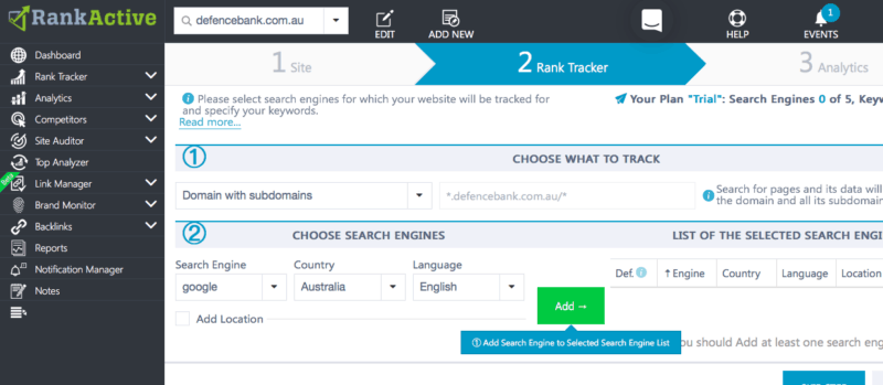 RankActive Dashboard