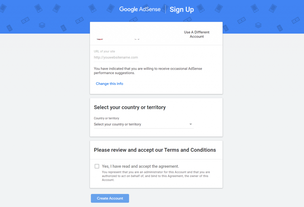 verify your Google Adsense account