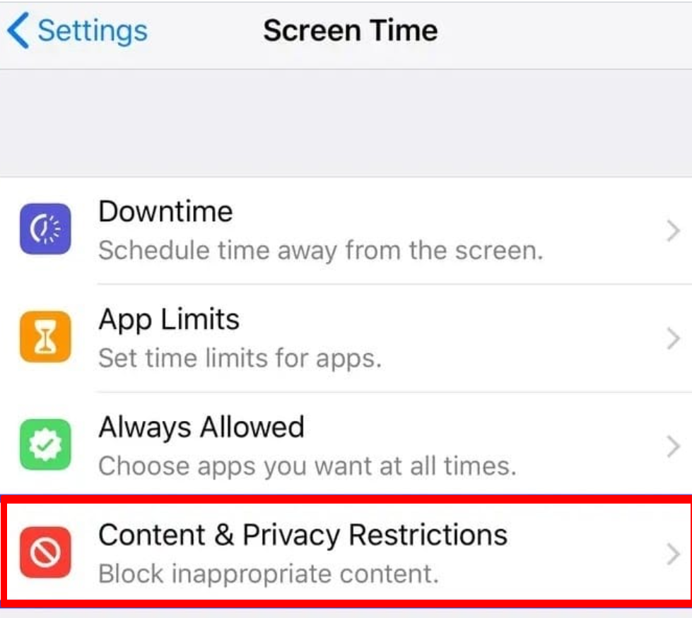 Content Privacy and Restrictions