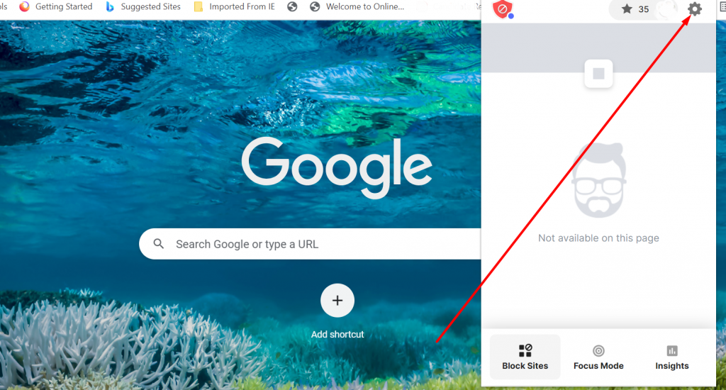 Extension toolbar of Chrome