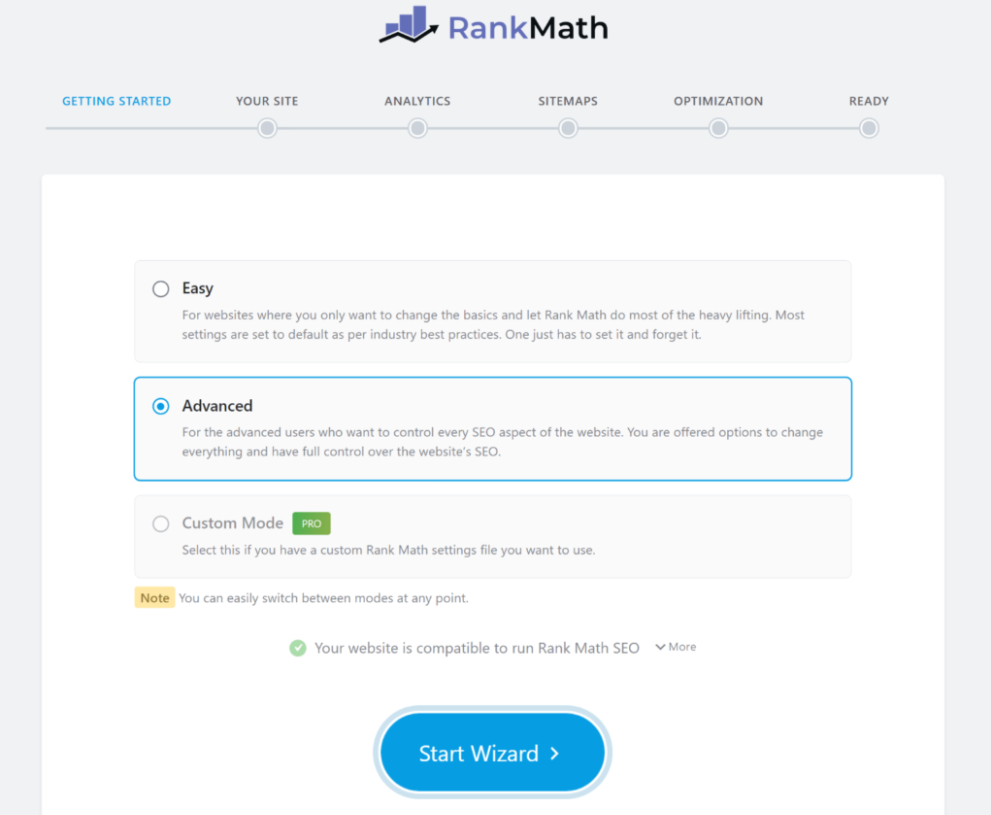 Rank Math setup Wizard 1