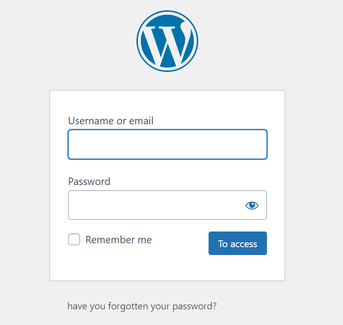 WordPress Login page