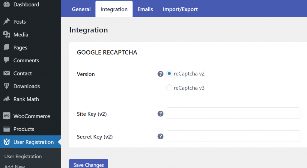 Google Captcha integration in WordPress