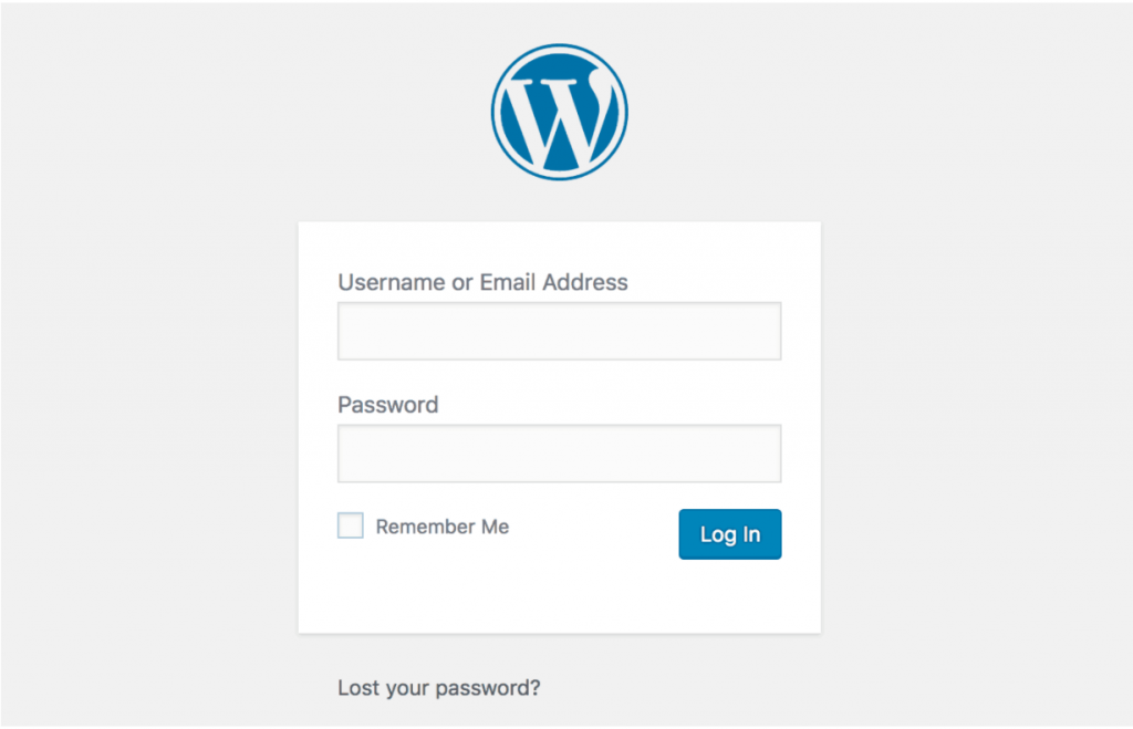 Vulnerable WordPress login page