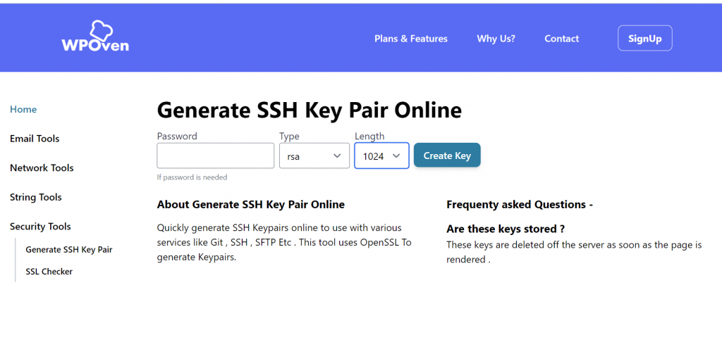 Generate SSH key