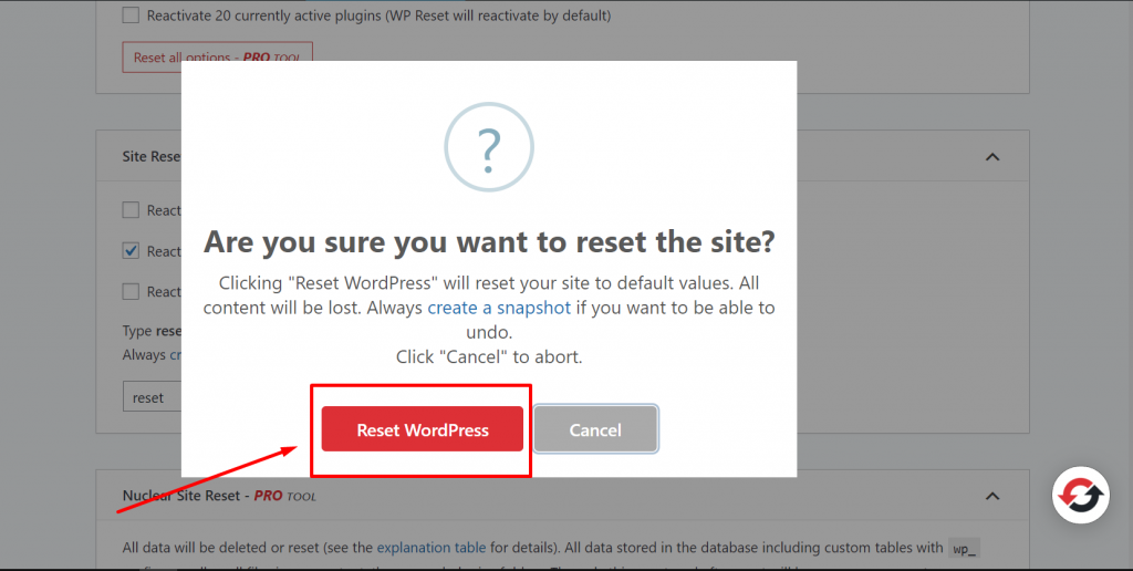 Screenshot 21 How To Easily Reset WordPress & Start Over? [Complete Guide]