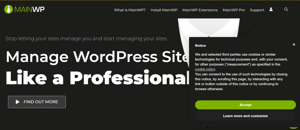 tool to manage multiple WordPress sites: MainWP