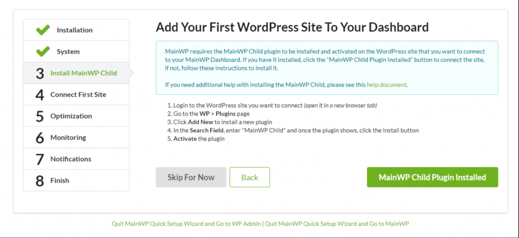 tool to manage multiple WordPress sites: MainWP(Setup)