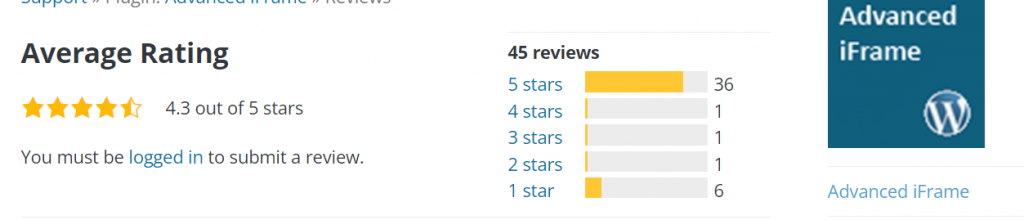 Advanced iFrame ratings