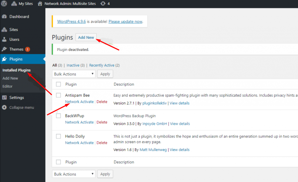 Plugin settings in WordPress multisite Network