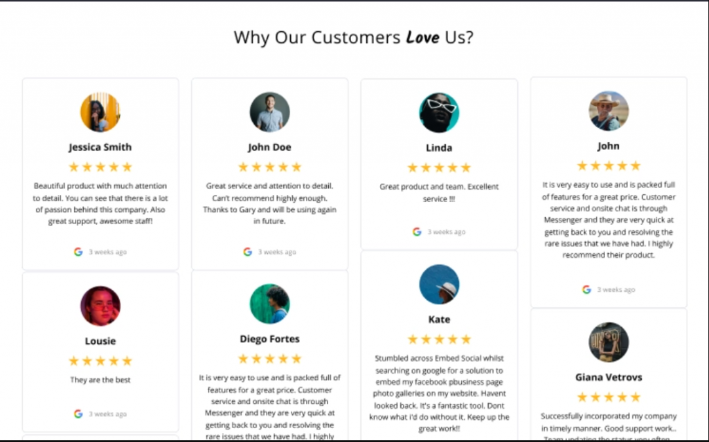 embed Google reviews