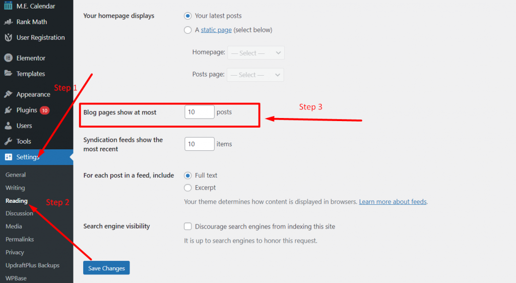 WP-Paginate plugin Settings