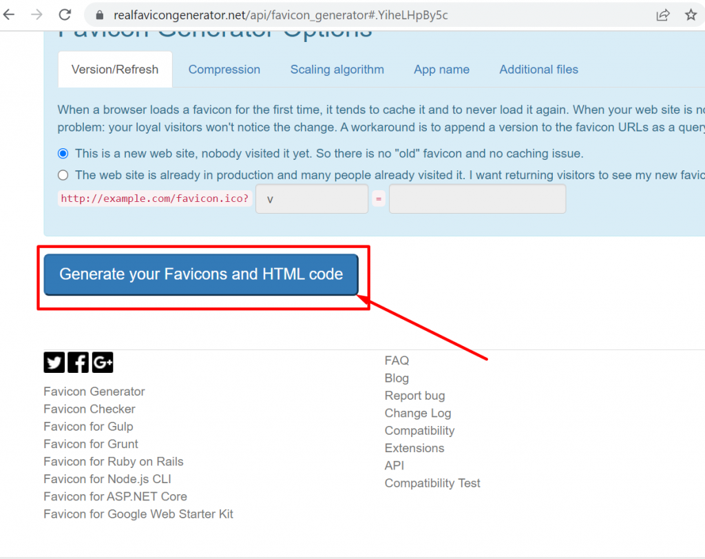 Generate your Favicons and HTML code