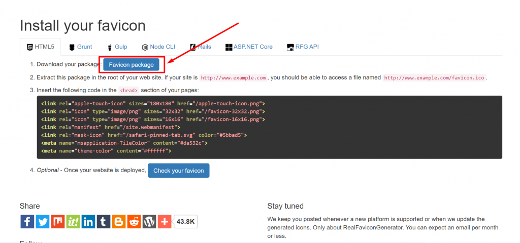 Install Your Favicon
