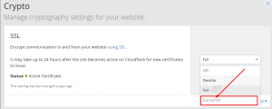 Cloudflare crypto settings
