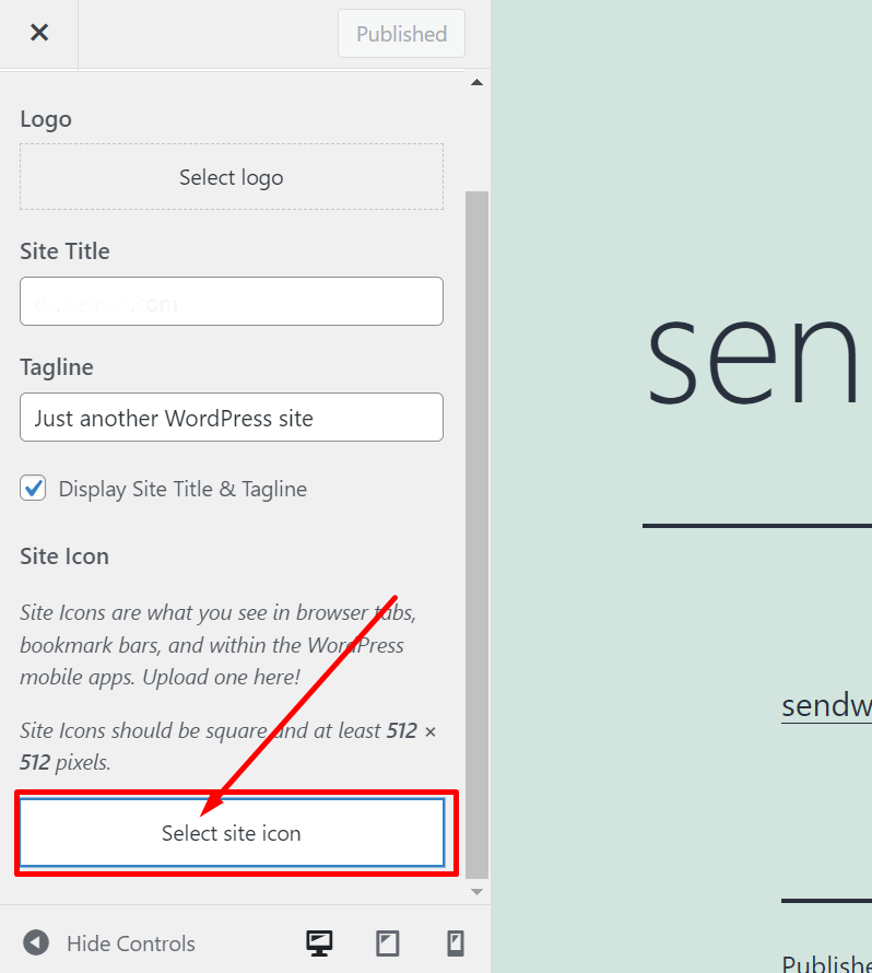 select site icon