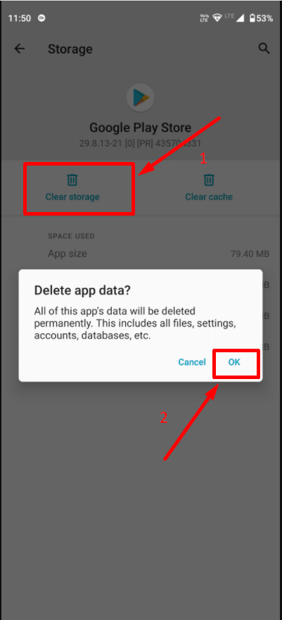 delete App data