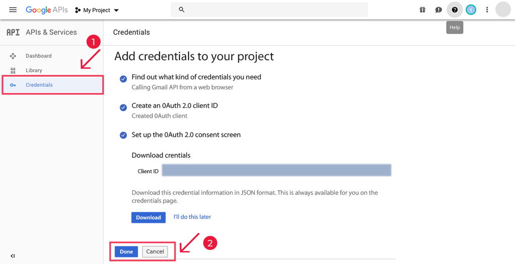 Add credentials to your project