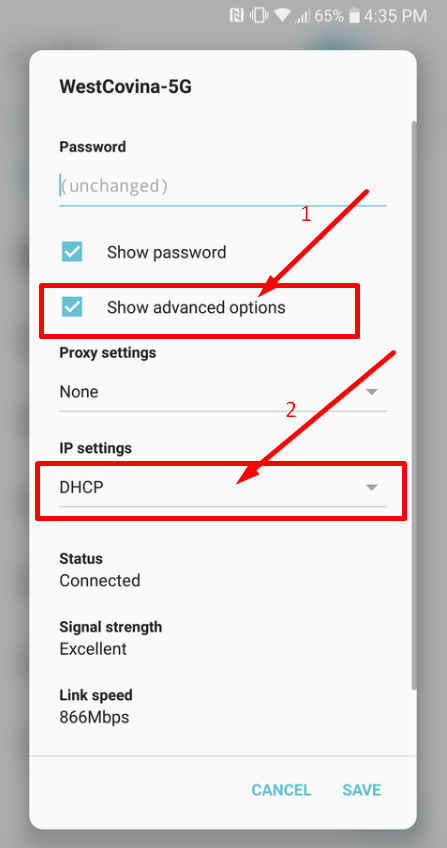 Change DNS settings in android