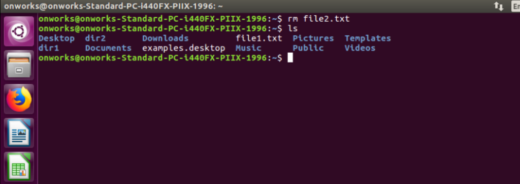 Linux command: rm