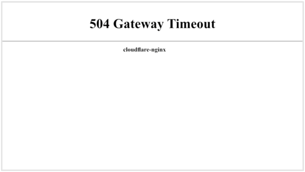 504 Gateway timeout error