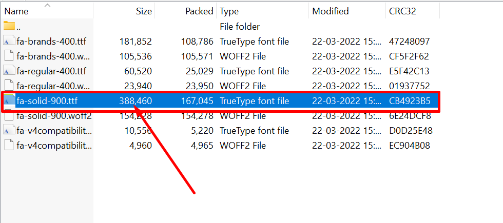 Font file size