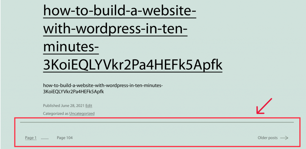 Example of WordPress Pagination