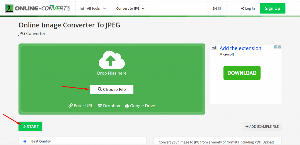 online image converter to JPEG tool