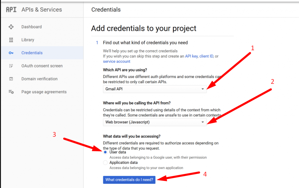 Add credentials to your Project