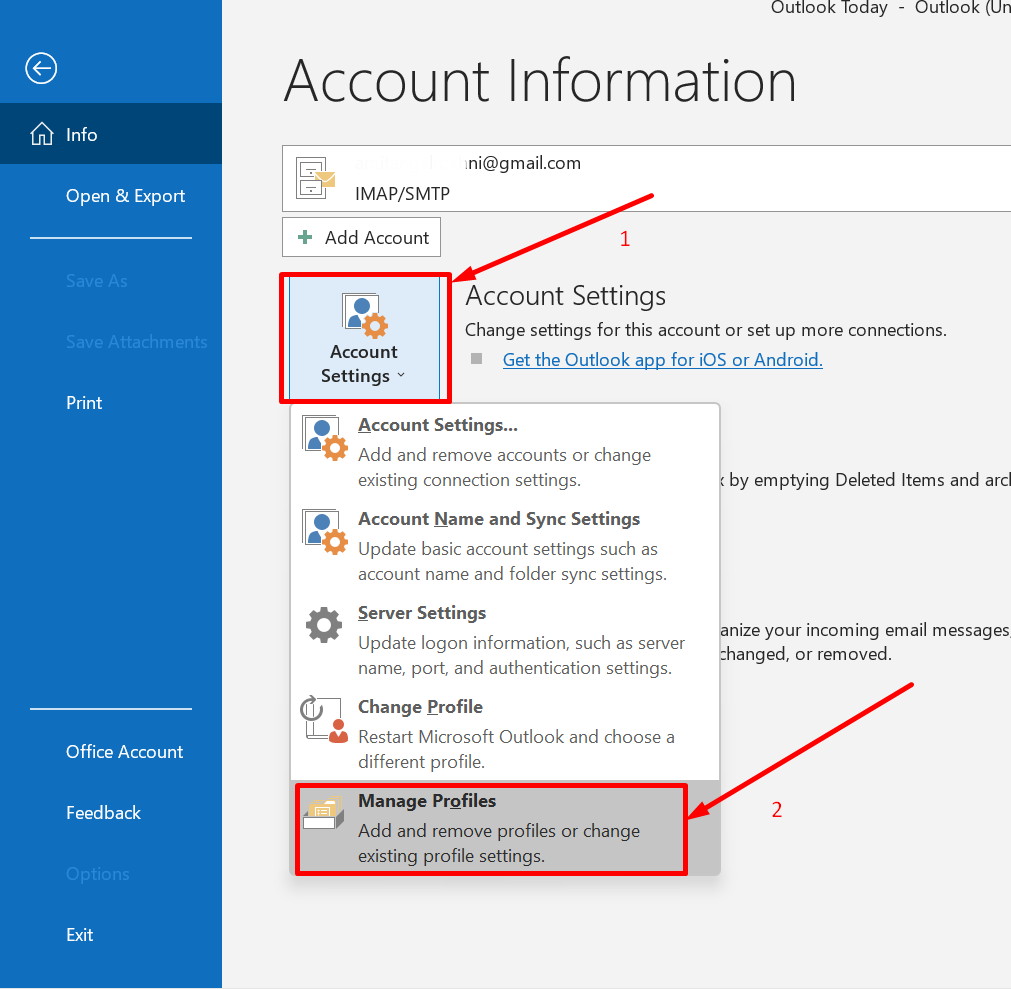 Find the Smtp Server in Outlook 365 step3