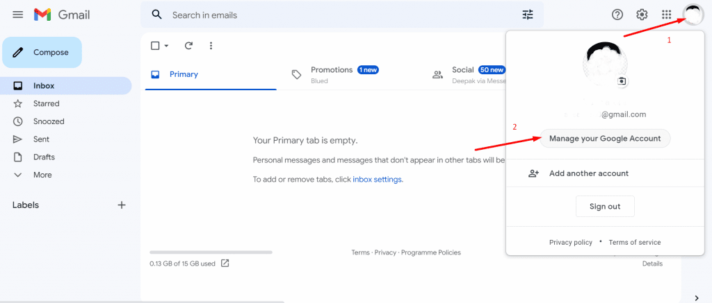Manage your Google account